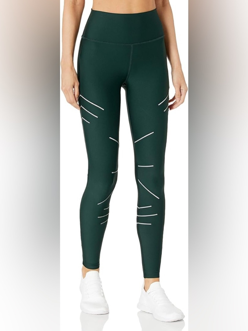 Lululemon Green Sequence Leggings With Reflective Stripes Size XS